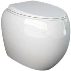 Coppia Di Sanitari Filomuro Con Wc Senza Brida Modello Cloud Di Rak Ceramics Compreso Coprivaso Cm 56 -Stile Bagno 24732094 5