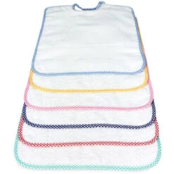 SET 6 BAVAGLINI BAVETTE Bambino POLLICINO © Cm. 28 X 33 Bavaglio Con Elastico Puro Cotone Con Tela AIDA Per Ricamare Il Nome 6 PEZZI BAMBINO MASCHIO -Stile Bagno 24964733 3