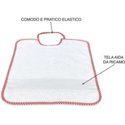 SET 6 BAVAGLINI BAVETTE Bambino POLLICINO © Cm. 28 X 33 Bavaglio Con Elastico Puro Cotone Con Tela AIDA Per Ricamare Il Nome 6 PEZZI BAMBINO MASCHIO -Stile Bagno 24964733 4