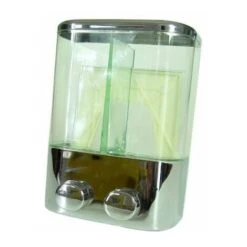 DISPENSER DOSATORE SAPONE LIQUIDO DOPPIO PORTASAPONE EROGATORE A MURO 26237