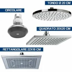 SOFFIONE DOCCIA QUADRATO ROTONDO BAGNO EFFETTO PIOGGIA SOTTILE CROMATO 27099V CIRCOLARE (27099)