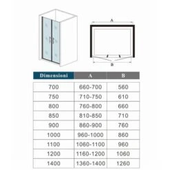 Box Doccia Porta Per Nicchia 195cm Doppie Ante Battenti Saloon In Vetro 6mm Temperato Trasparente Anticalcare 70 Cm (660 Mm-700 Mm) -Stile Bagno 25356936 5