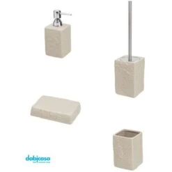 Accessori D'appoggio "Petra" Set 4 Pezzi Colore Beige