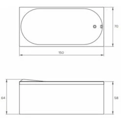 Vasca A Incasso In Acrilico 150x70 Cm - Capri Vin -Stile Bagno 25663595 3