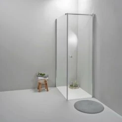 BOX DOCCIA ELITE ANGOLARE 90x70 CM PORTA BATTENTE CON LATO FISSO TRASPARENTE