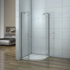 195 Cm Box Doccia Semicircolare Doppia Porta Battente Saloon Cristallo 6 Mm Temperato Anticalcare Con Barra Stabilizzatrice 80x80cm -Stile Bagno 25794459 3