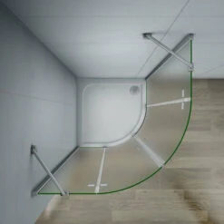 195 Cm Box Doccia Semicircolare Opaco 2 Porte Battenti Sloon Vetro 6 Mm Temperato Satinato Anticalcare Con Barra Stabilizzatrice 80x80 Cm -Stile Bagno 25794465 4