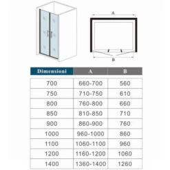 185 Cm Box Doccia Per Nicchia Porta Battente 2 Ante Saloon Cristallo Temperato 5 Mm Trasparente Profilo In Alluminio Processo Di Elettroforesi 70 Cm -Stile Bagno 26092284 5