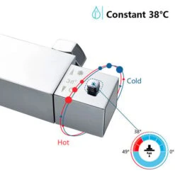 Auralum Colonna Doccia Con Miscelatore Termostatico Inox Con 10 Pollici Soffione E Doccetta Sistema Doccia Antiscottatura Altezza Regolabile 80CM-120CM -Stile Bagno 26777891 3