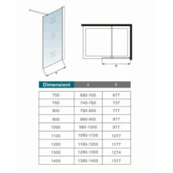 Walk In Parete Per Doccia Cristallo Temperato 8mm Anticalcare Trasparente Inclusa Barra Stabilizzatrice Da 90 Cm Tagliabile 70x190cm -Stile Bagno 26942820 5