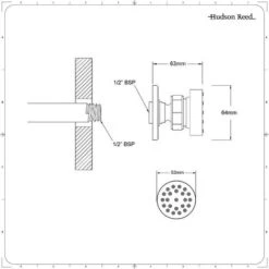 Hudson Reed Como Kit Doccia Con 6 X Idrogetti Rotondi - Ottone Solido Cromato - Ø53 X 63mm -Stile Bagno 27714573 3