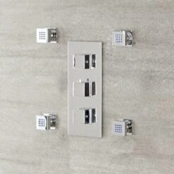 Hudson Reed Kubix Kit Doccia Con 4 X Idrogetti Quadrati - Ottone Solido Cromato - 45 X 45 X 60mm -Stile Bagno 27714577 3