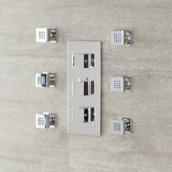 Hudson Reed Kubix Kit Doccia Con 6 X Idrogetti Quadrati - Ottone Solido Cromato - 45 X 45 X 60mm -Stile Bagno 27714578 3