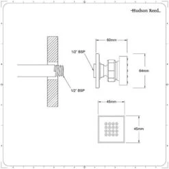 Hudson Reed Kubix Kit Doccia Con 6 X Idrogetti Quadrati - Ottone Solido Cromato - 45 X 45 X 60mm -Stile Bagno 27714578 4