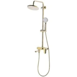Set Doccia Miscelatore Oro Con Funzione Pioggia Glamour Moderno Gurara