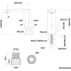 Rubinetto Ad Infrarossi Automatico Con Sensore, Miscelatore Moderna Per Lavabo Bagno Nero -Stile Bagno 27938604 5