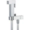 Kit Idroscopino Cromato Quadro Doccetta Per Wc Portatile Shut-off Monogetto Con Leva