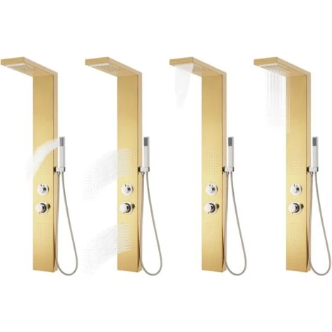 Sistema Di Pannelli Doccia In Acciaio Inossidabile 201 Oro VidaXL 3 Sistema Di Pannelli Doccia In Acciaio Inossidabile 201 Oro VidaXL - immagine 3