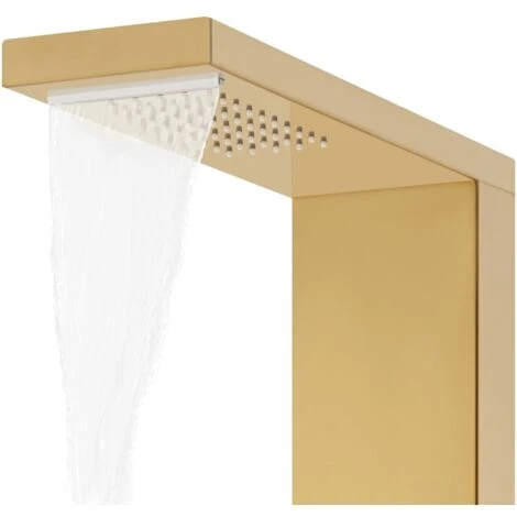 Sistema Di Pannelli Doccia In Acciaio Inossidabile 201 Oro VidaXL 5 Sistema Di Pannelli Doccia In Acciaio Inossidabile 201 Oro VidaXL - immagine 5