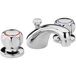 PAINI Rubinetto Miscelatore Lavandino Bagno Batteria Lavabo A 3 Fori Con Piletta Di Scarico Da 1 Stile Classico Manopole Rotonde 37CR210 Serie ARNO Economico