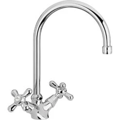 PAINI LIBERTY Rubinetto Lavello Cucina Con Manopole A Stella Croce Stile Classico Retrò Cucina Vittoriano 17CR572