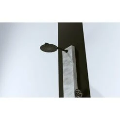 Pannello Doccia Effetto Petra Grigio Rubinetteria Nera Idromassaggio Frontale E Pioggia Con Doccino E Flessibile Incluso -Stile Bagno 30097560 4