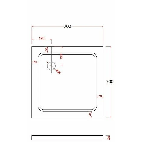 Piatto Doccia Ribassato Quadrato In Abs H 5cm Con Piletta Inclusa 70x70 2 Piatto Doccia Ribassato Quadrato In Abs H 5cm Con Piletta Inclusa 70x70 - immagine 2