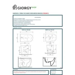 Moon Coppia Di Sanitari A Terra Senza Brida Con Scarico Rimless , Wc , Bidet E Coprivaso Soft-close , Fissaggi E Curva Tecnica Inclusa -Stile Bagno 30097564 5