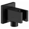 Presa Acqua E Supporto Quadrato In Ottone Nero Opaco