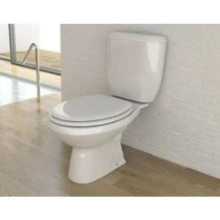 Bagnoexpert Water Donatello New Con Cassetta Di Scarico E Scarico Parete Cm. 65,5x36 Bianco Lucido