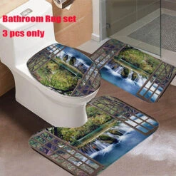 3Pcs / Set Copriwater Antiscivolo Per Vasca Da Bagno Impermeabile -Stile Bagno 30430106 3