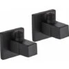 Coppia Di Rubinetti Sottolavabo Connessioni 1/2x 3/8G Piralla Rubinetterie CRSQNR12 Nero Opaco