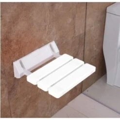 Sedile Doccia Ribaltabile Per Bagno | A Parete | Bianco | 33 * 32 * 5 Cm