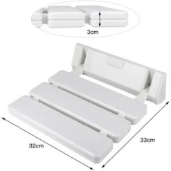 Sedile Doccia Ribaltabile Per Bagno | A Parete | Bianco | 33 * 32 * 5 Cm -Stile Bagno 31033159 3