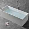 Vasca Da Bagno Free Standing Ines Artificial Stone Bianco Opaco Matt Misure L160x72x55 Cm - Confezione 1