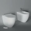 Alice Ceramica "Form" Coppia Di Sanitari Da Terra Filo Muro Bianco