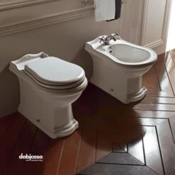 KERASAN "RETRO'"COPPIA DI SANITARI FILOPARETE COLORE BIANCO