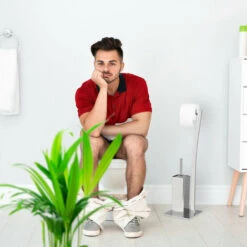 Relaxdays Set Da Accessori Per WC, Porta Scopino In Acciaio Inox, Piantana Portarotolo HLP 71 X 20 X 20 Cm, Argentato -Stile Bagno 31790707 5