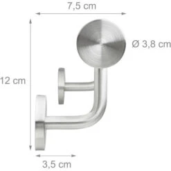 Relaxdays Corrimano In Acciaio 201, Lunghezza: 200 Cm, Barra Rotonda Per Scale Interne E Esterne, Ø 38 Mm, Argento -Stile Bagno 31791575 4