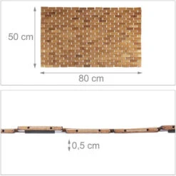 Relaxdays Tappeto In Bambù, Avvolgibile, Igienico, Resistente All’Umidità, Indoor, 50x80 Cm, Legno Naturale -Stile Bagno 31794886 4