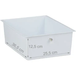 Relaxdays Carrellino Salvaspazio Con 4 Cassetti, Metallo & Plastica, Carrello Porta Trucchi Da Bagno, Multiuso, Bianco -Stile Bagno 31824664 5