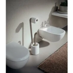 Wendy Piantana Con Portarotolo E Scopino WC Bianca/grigia