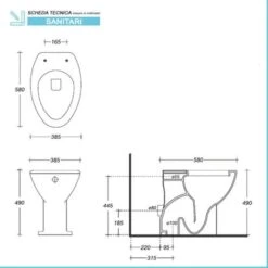Wc Per Anziani Con Altezza 48 Cm E Scarico A Pavimento -Stile Bagno 32056594 3