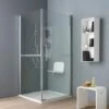 BOX DOCCIA DISABILI ANZIANI 90x90 IN CRISTALLO CON DOPPIA APERTURA A BATTENTE