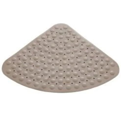 Tappeto Doccia Antiscivolo Angolare In PVC Tortora 54x54 Cm