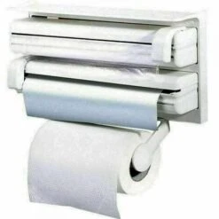 Porta Rotolo Parete Carta Pellicola Alluminio Mensola Dispenser Cucina Rotoli