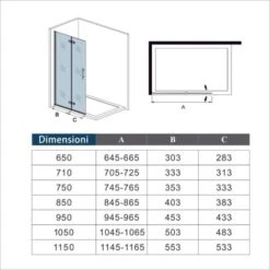 Walk In Parete Doccia Movibile 2 Pannelli Pieghevoli A Libro 65x185 Cm In Cristallo 6 Mm Trasparente Temperato Anticalcare Telaio Cromato Lucido 9 Walk In Parete Doccia Movibile 2 Pannelli Pieghevoli A Libro 65x185 Cm In Cristallo 6 Mm Trasparente Temperato Anticalcare Telaio Cromato Lucido -Stile Bagno 32759089 5