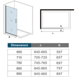 WALK IN Parete Doccia Movibile Girevole Verso Interno E Esterno 65x185 Cm In Cristallo 6 Mm Trasparente Temperato Anticalcare Telaio Cromato Lucido 9 WALK IN Parete Doccia Movibile Girevole Verso Interno E Esterno 65x185 Cm In Cristallo 6 Mm Trasparente Temperato Anticalcare Telaio Cromato Lucido -Stile Bagno 32759105 5