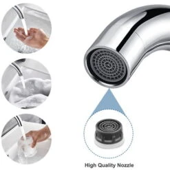 Rubinetto Lavabo Monocomando Monoforo Girevole A 360 Miscelatori Monocomando Per Lavabi Miscelatore Bagno Cromato -Stile Bagno 32957367 4