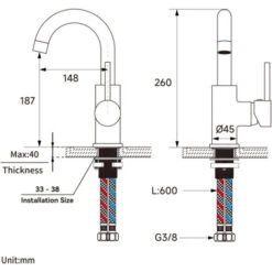 Rubinetto Lavabo Monocomando Monoforo Girevole A 360 Miscelatori Monocomando Per Lavabi Miscelatore Bagno Cromato -Stile Bagno 32957367 5